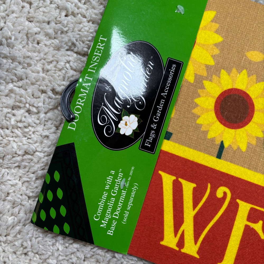 Magnolia Garden Sunflower Doormat Insert Home OS Yellow Red NEW Floral‎ Welcome - Picture 2 of 5